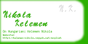 nikola kelemen business card